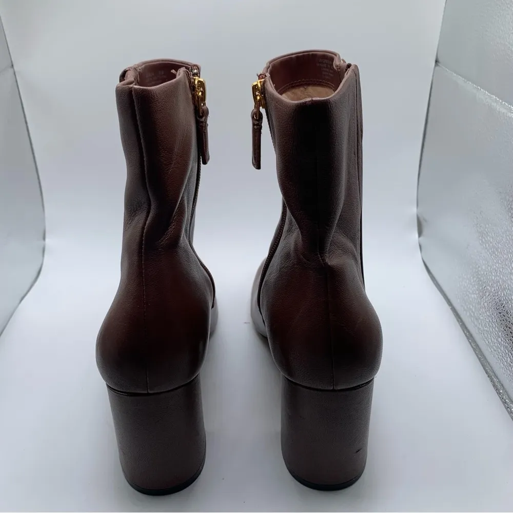 NWOB Cole Haan Womens Chrystie Square Toe Bootie brown leather heel size9B  1299 - Image 6