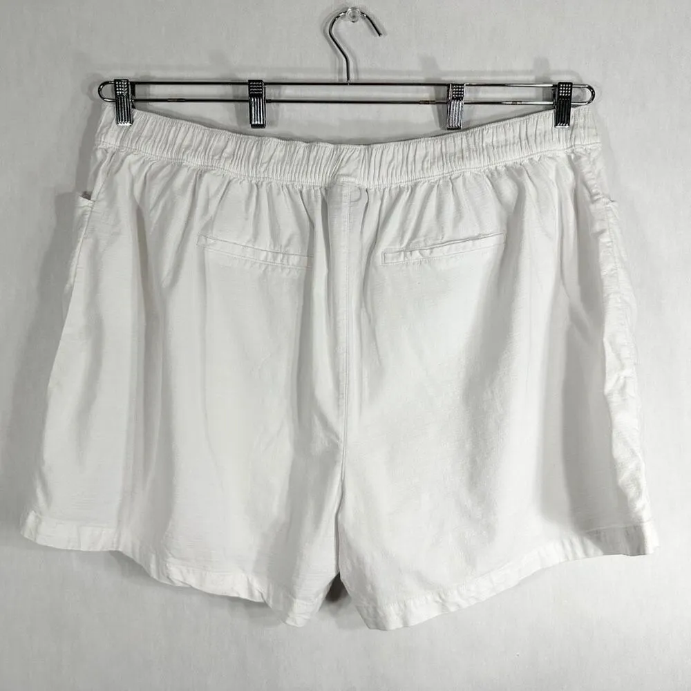 Lane Bryant Plus Size 26 28 Shorts White Elastic Waist Drawstring High Rise 1569 - Image 2