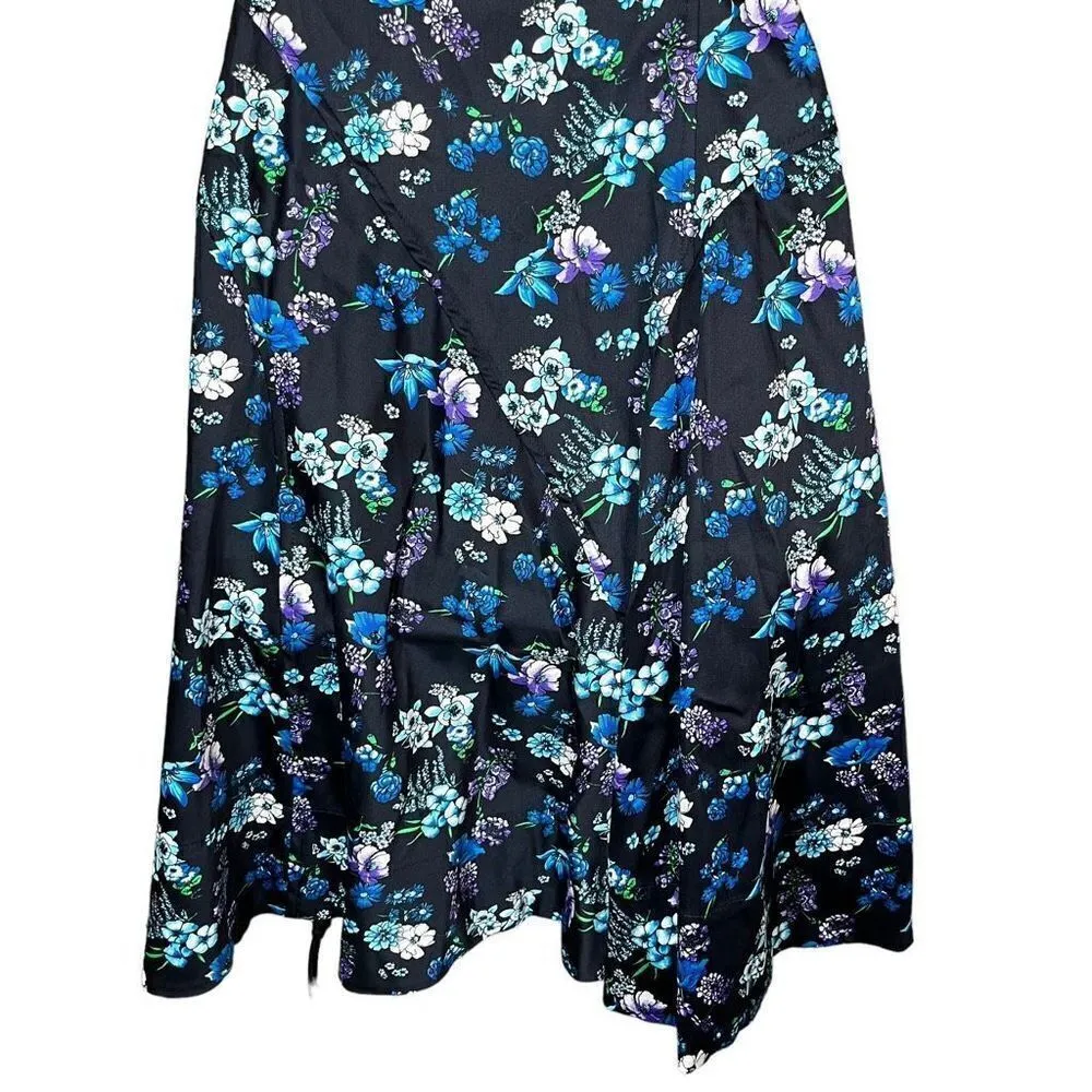 Derek Lam Navy Bouquet Flower Print Dress Size 36 - Image 7
