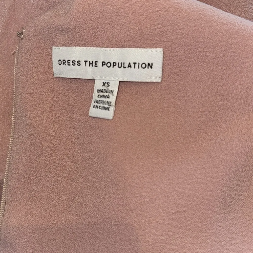 NWOT Dress The Population Sandra Deep V neck Slit Blush Gown sz XS - Image 6