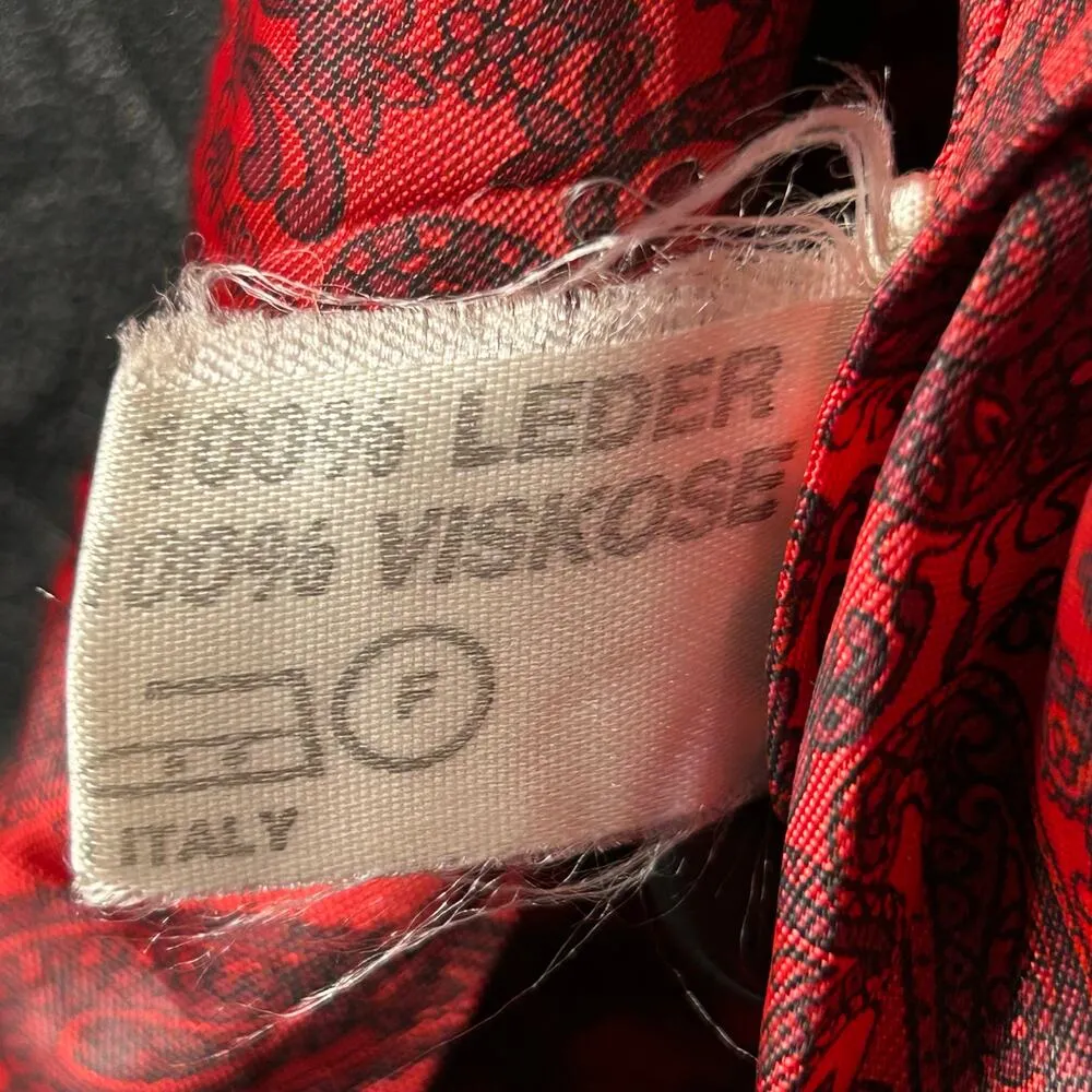 Vera Pelle Leather Jacket Womens L Black Long Sleeve Moto‎ Biker Made in Italy - Image 12