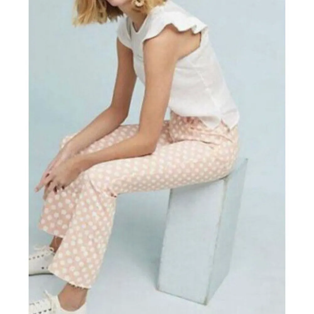 Anthropologie Pilcro the Leterpress polka dot high rise bootcut jeans 28 - Image 13