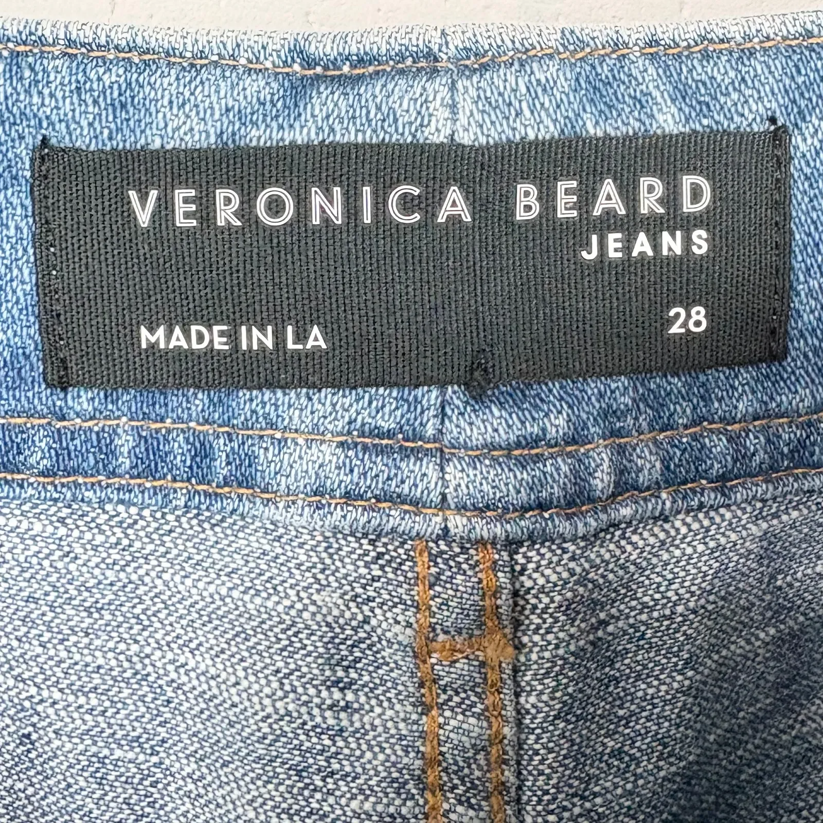 Veronica Beard Womens Rinley High Rise Cropped Jeans Durango Blue Button Fly 28 - Image 5