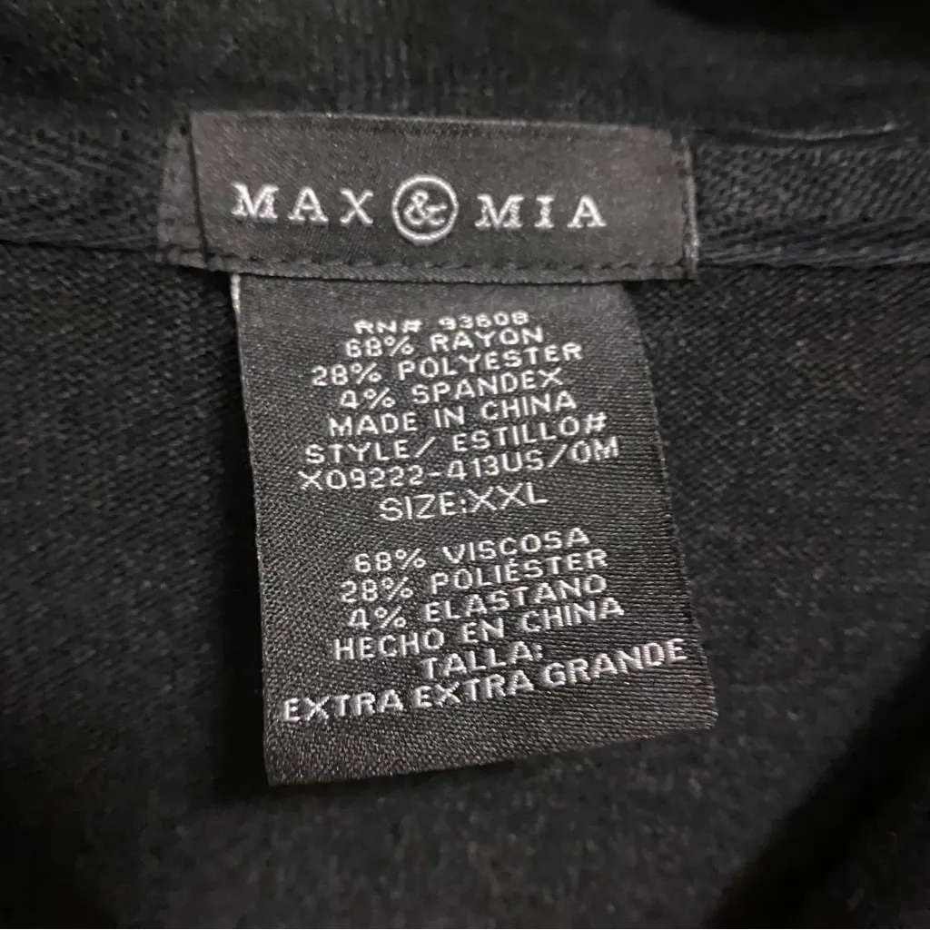 Max Mia Womens Soft Black Hoodie Pullover Sweatshirt 2XL XXL Viscose Blend Size 2X - Image 5