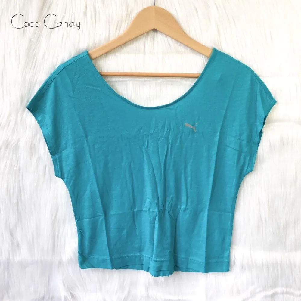 🆕Puma Blue Short Sleeve Active Crop Top - Image 2