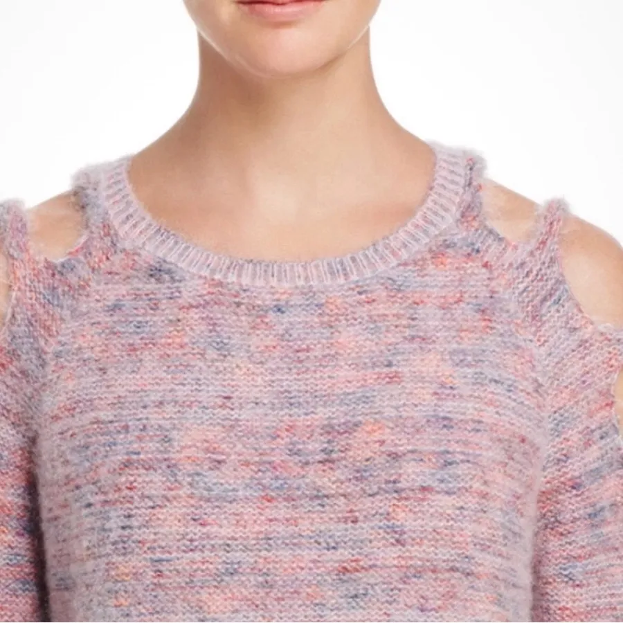 Bam Jara Women’s Lipstick Pink Cold Shoulder Sweater Pullover Small New with Tag - Image 4