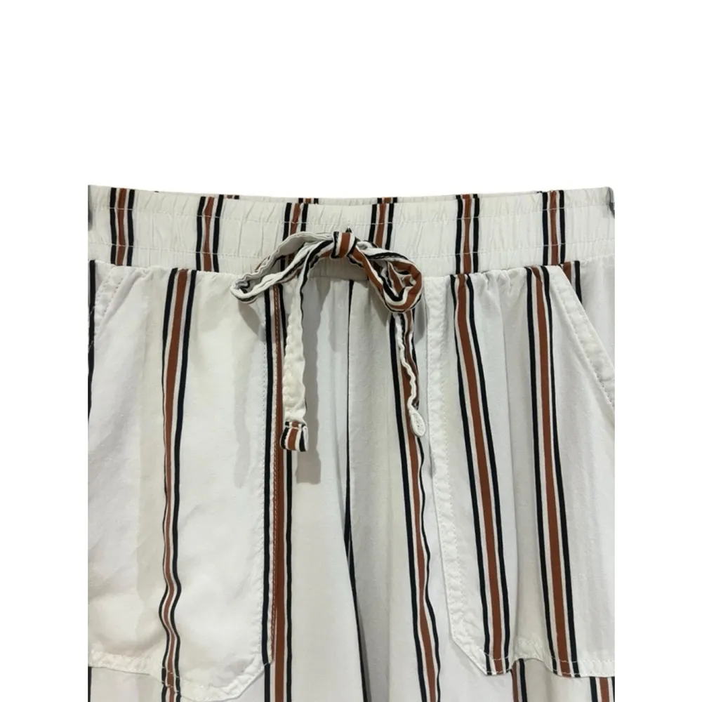 Women's Primark Pants S White Brown Striped - Image 2