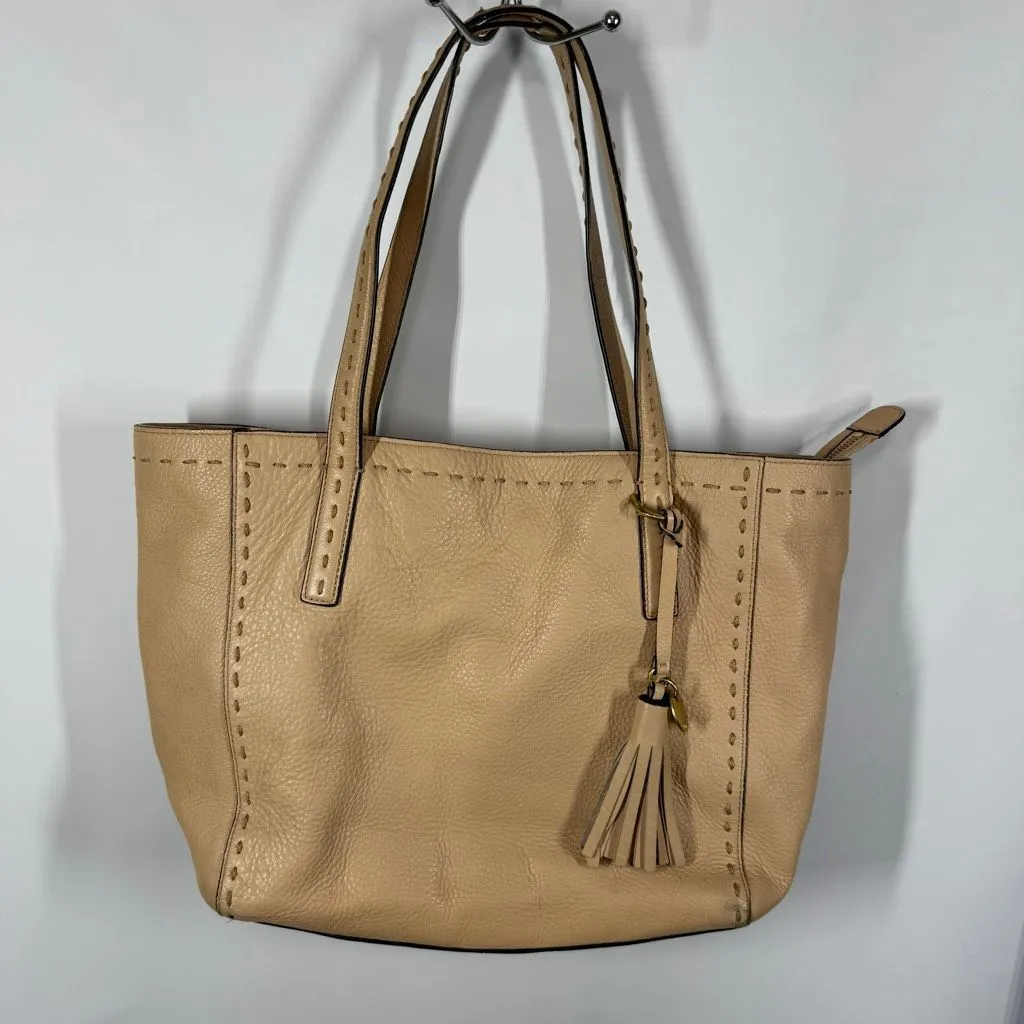 Cole Haan Women’s leather satchel tote pale peach purse 12.5x12.5x5"  10" handle - Image 2