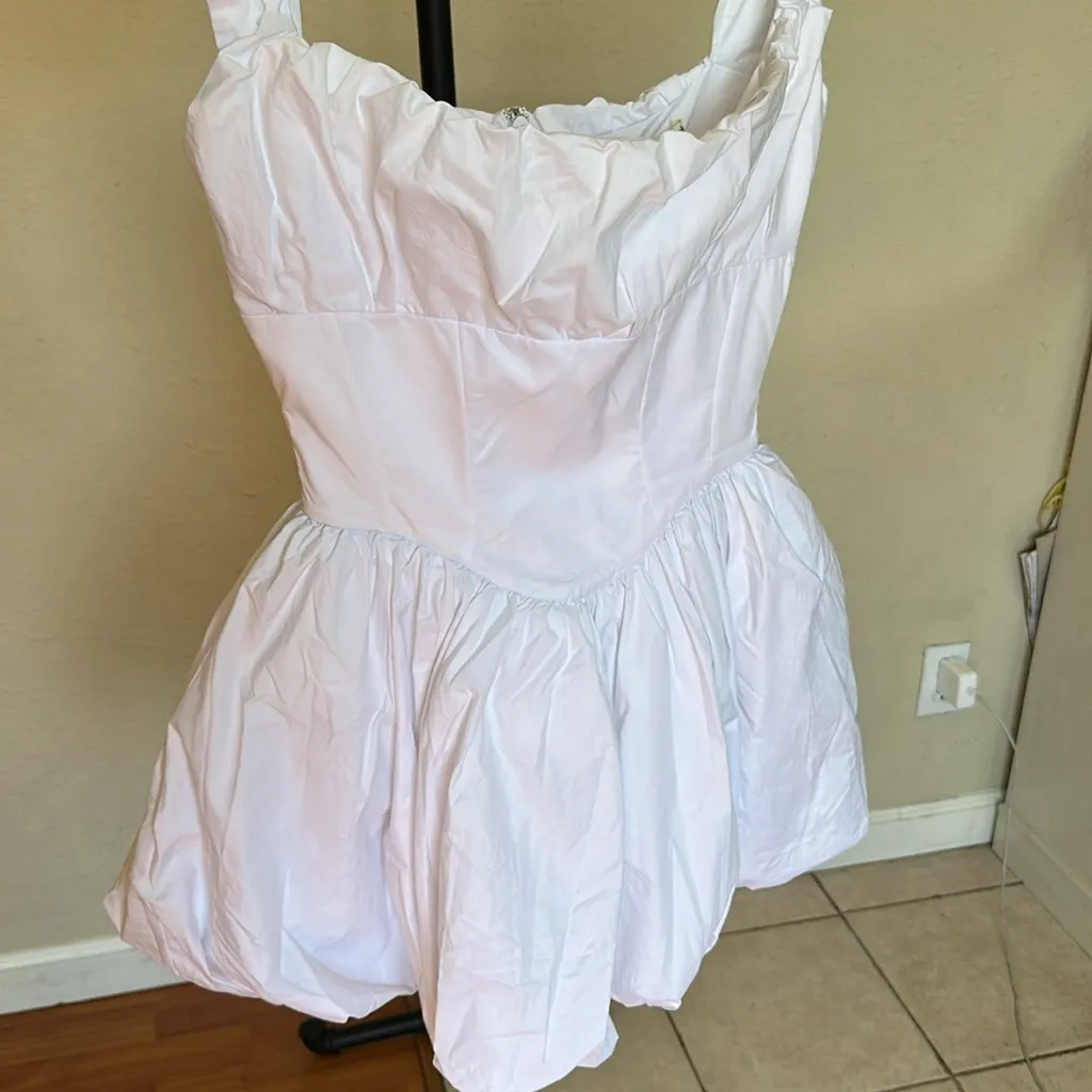 House‎ of CB S D-DD Tall  'Le Puff' White Cotton Tulle Mini Dress NWOT - Image 9