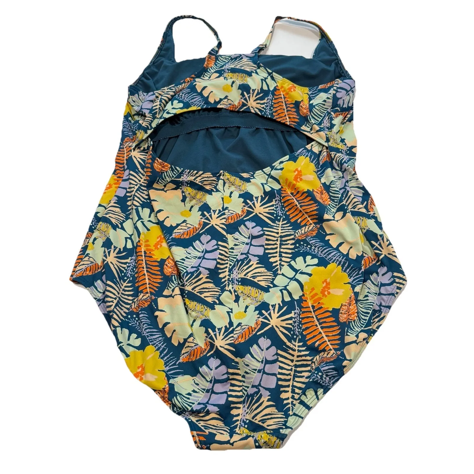 LL Bean Floral New Currents Square Neck Tanksuit One Piece Swimsuit Size 18W - Image 4