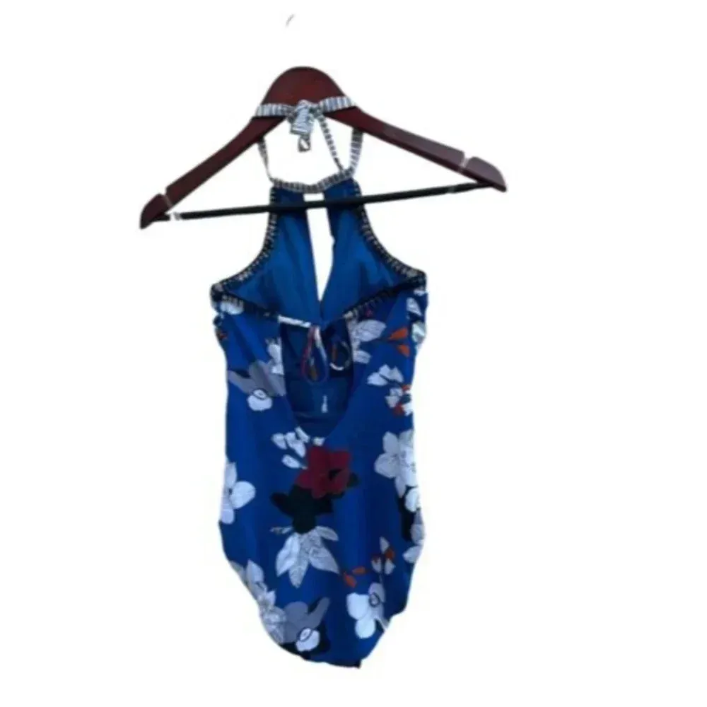 Red Carter Size‎ XS One Piece Floral Print Blue White Exclusive Swimsuit… - Image 6