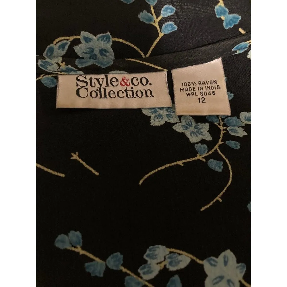 Women's Style & Co Collection Sleeveless Top Shell Multi Blue SZ 12 Office Layer - Image 4