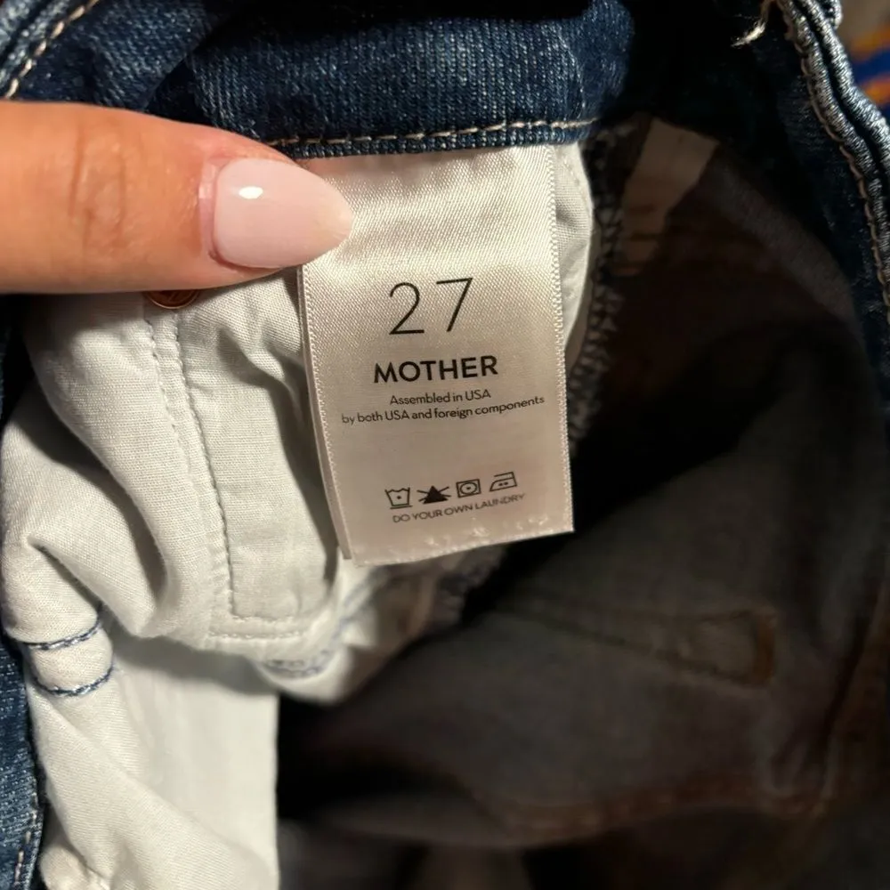 MOTHER High Waisted Looker Ankle Fray Jeans Nature Tune Up - Image 11