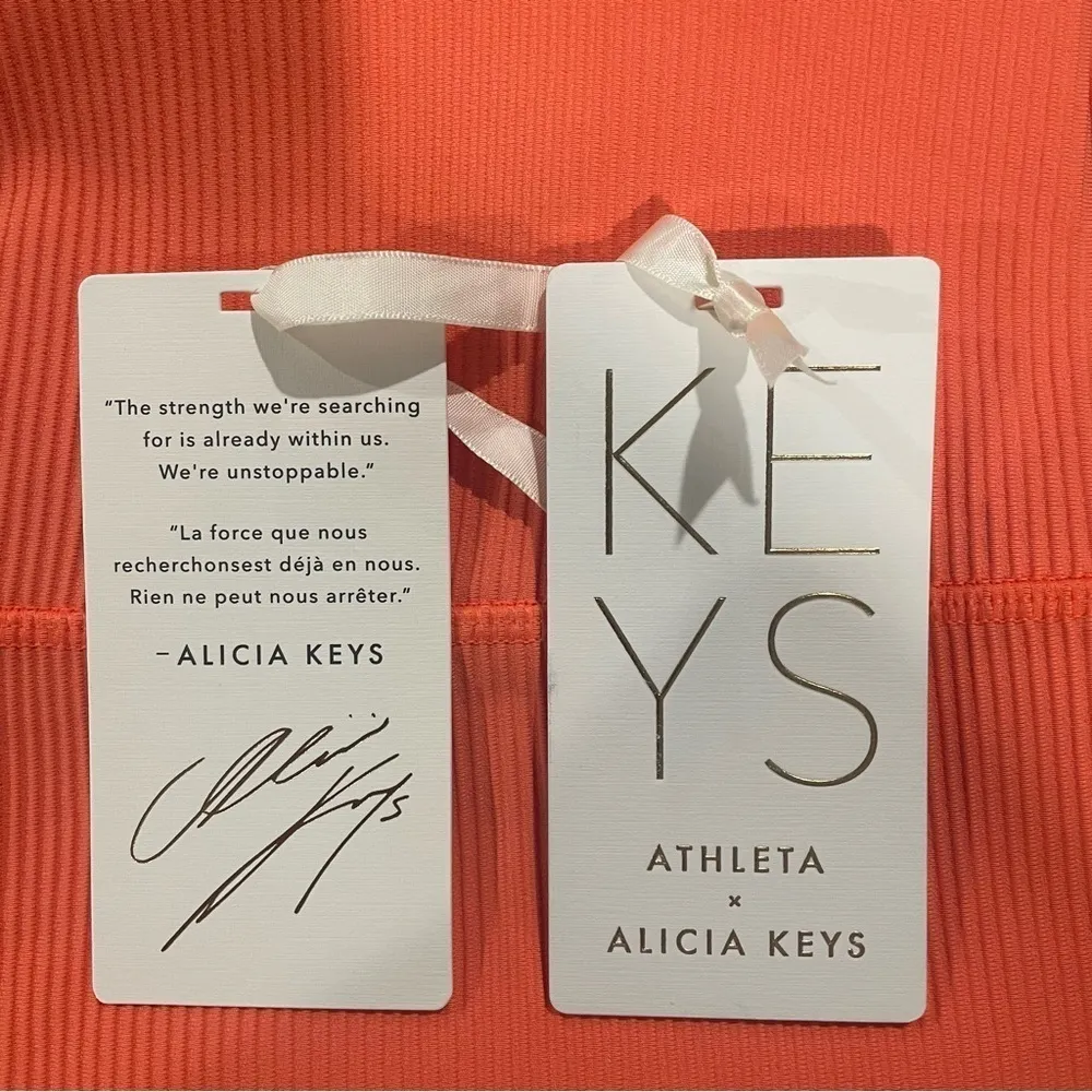 NWT Athleta Alicia Keys Coral Orange Keys Elation Tight Ribbed Leggings Size 1X - Image 12