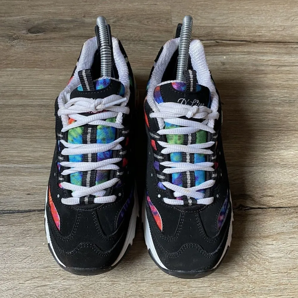 Skechers D’Lites Women's Rainbow Fiesta Black Athletic Sneakers Shoes Size 6.5 - Image 4