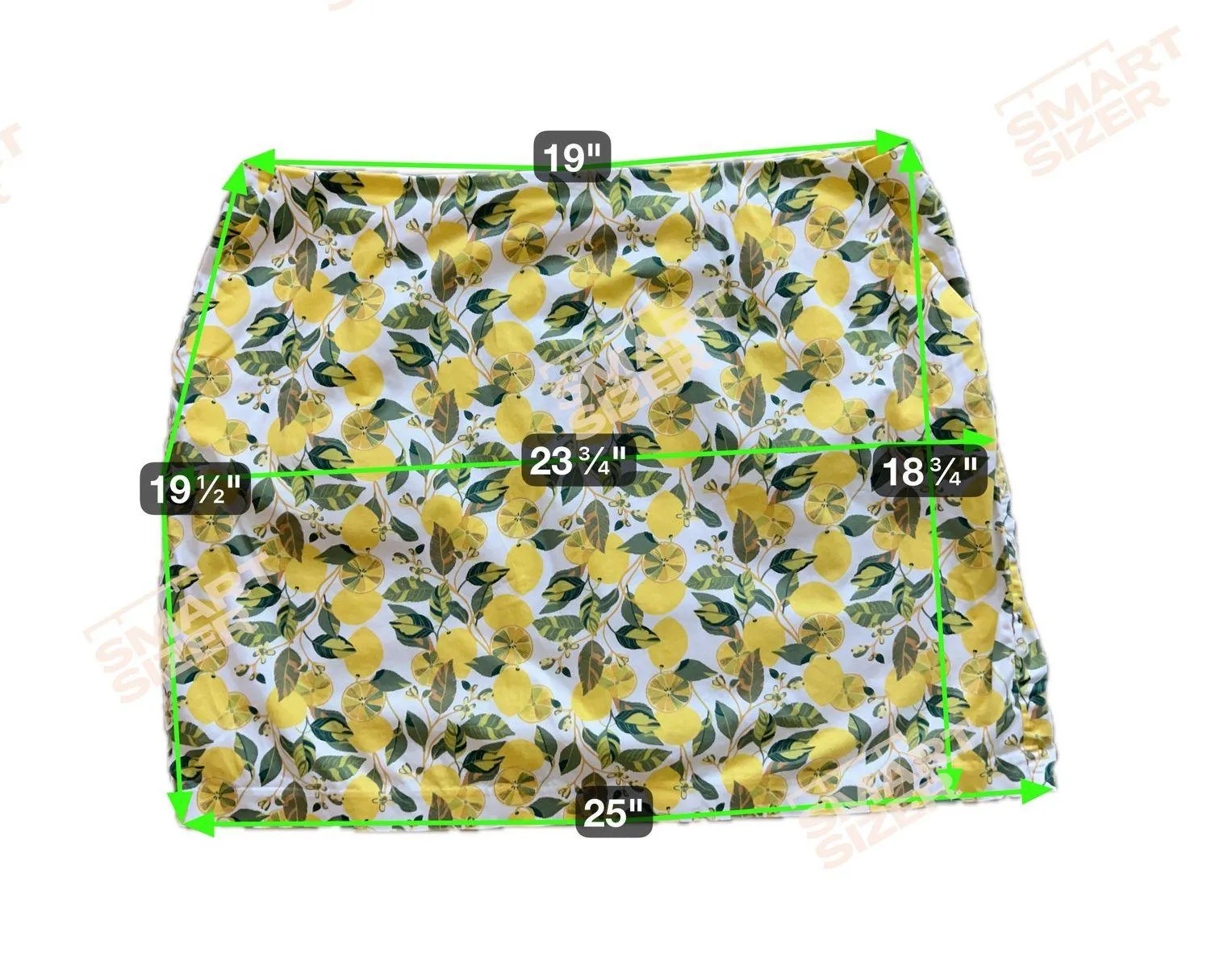 Boden Lemon Mini Skirt Printed Citrus US 16 18 R Fruit Yellow Plus Cotton Pencil - Image 6