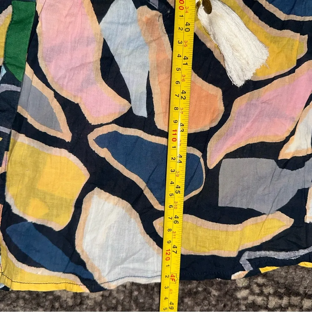 True Destinations Women’s Size S Multi Color Geo Printed Long Kimono Coverup Blue - Image 14