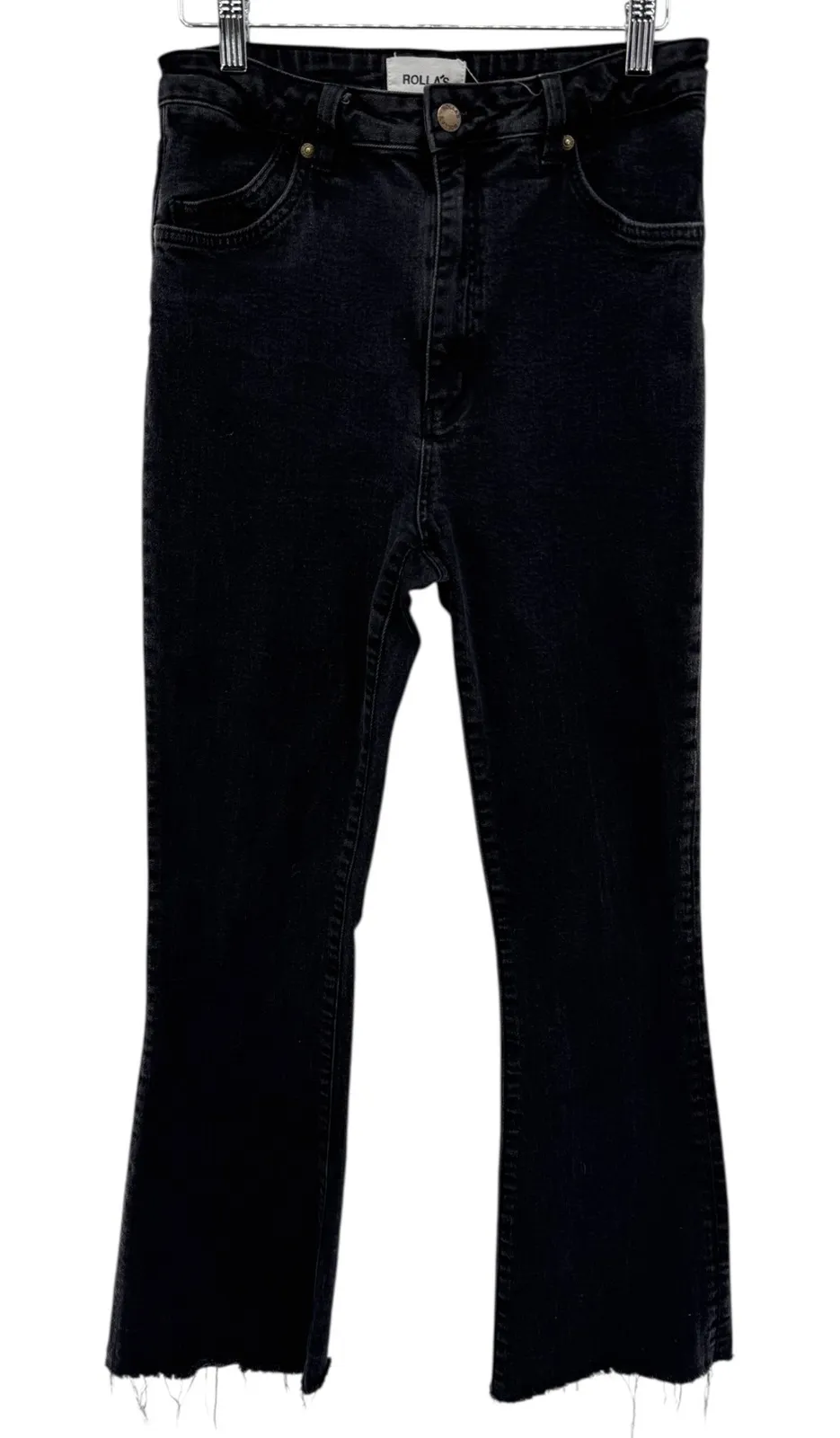 Rolla's Eastcoast Boot High Rise Bootcut Jeans Women's Size 31 Black Raw Hem - Image 1