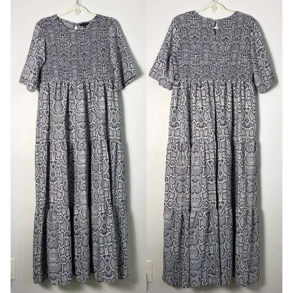 Simply Southern Snake Animal Print Shirred Smocked Maxi Dress XL X-Large New NWT - Image 2