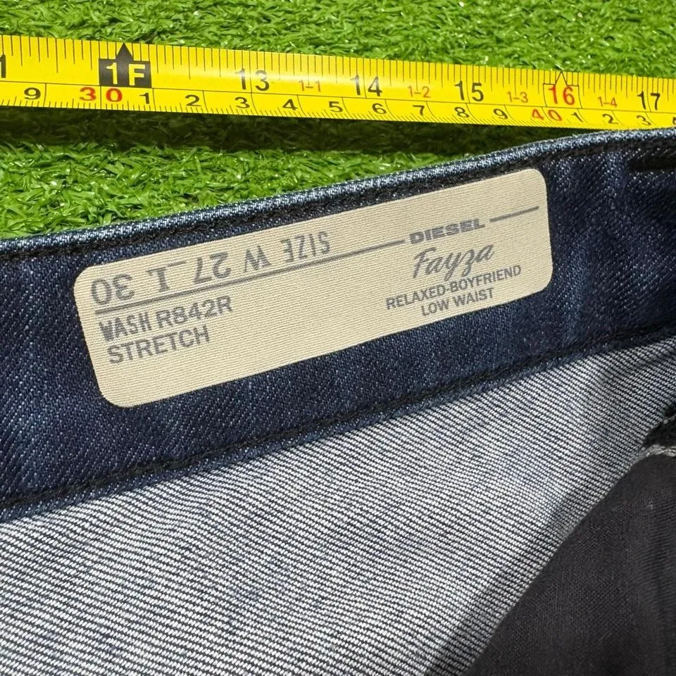 Diesel Fayza Relaxed-Boyfriend Low Waist Stretch Women's Blue Jeans sz W27 L30 - Image 6