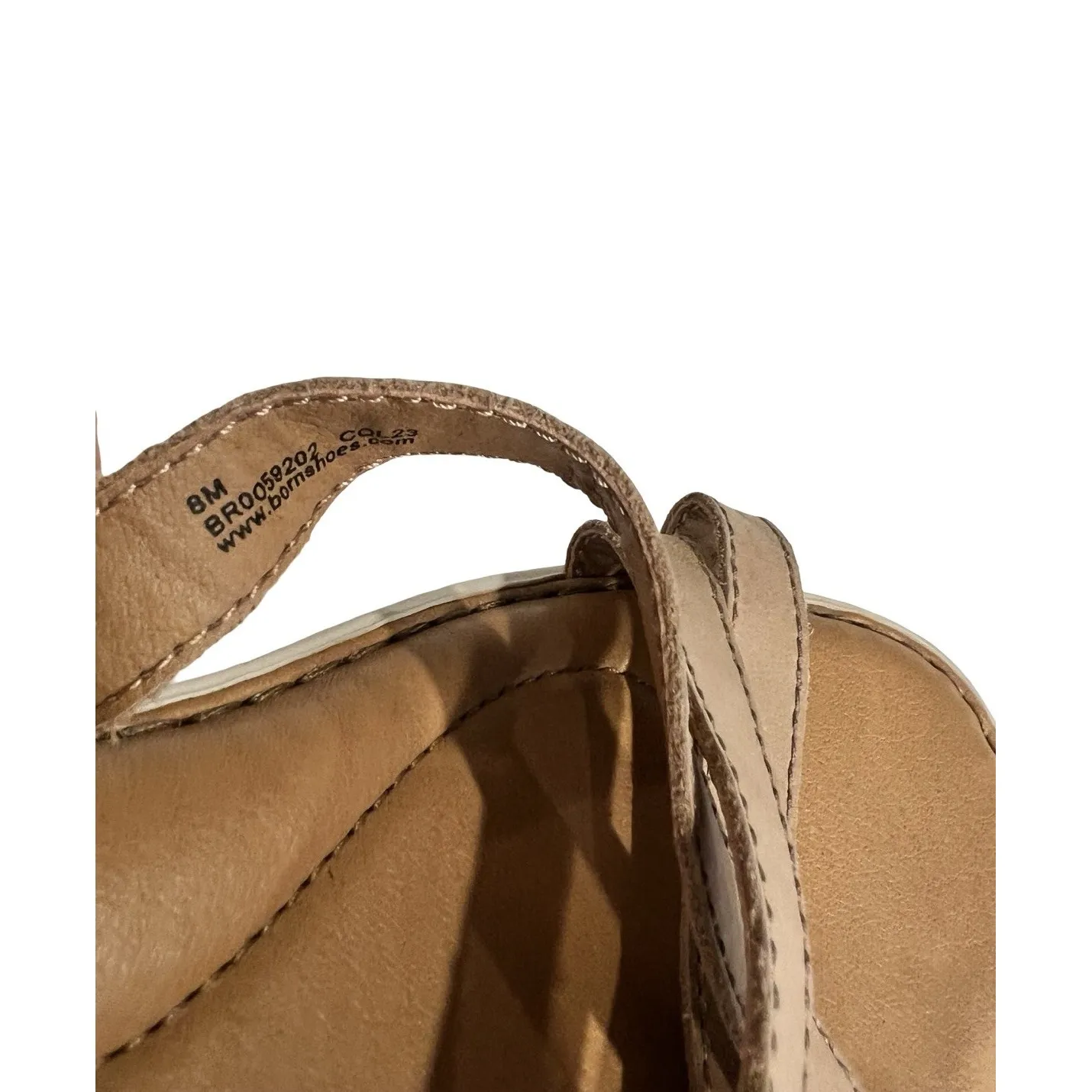 Born Brea Slide Strappy Khaki Leather Sandals Size 8 M - Image 5