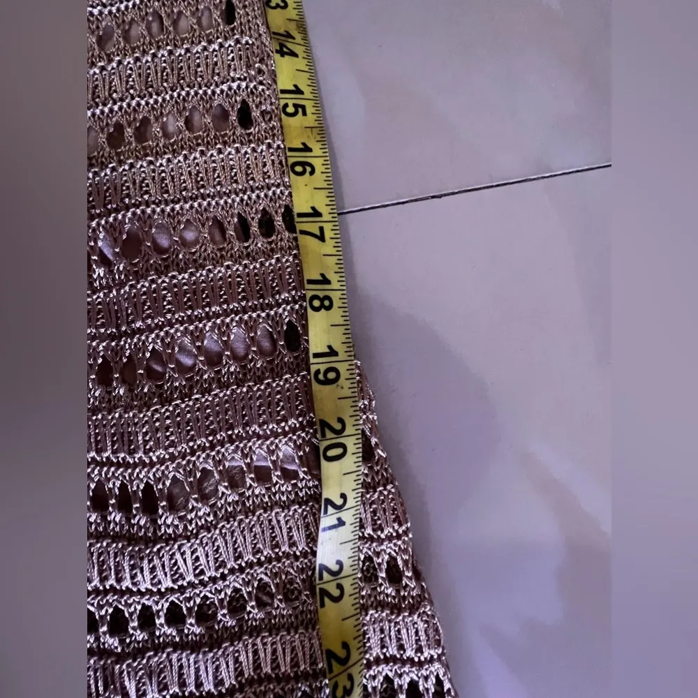 Venus Loose Gold Knitting Lined Maxi Vacation Dress -Beach cruise Size M crochet - Image 14