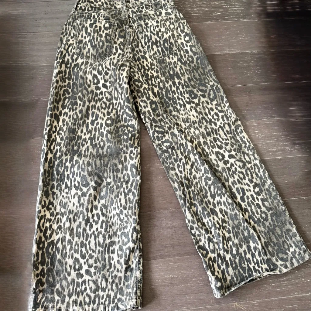 Simply Vera Vera Wang Black & Tan Leopard Print Women's Jeans straight leg sz4 - Image 12