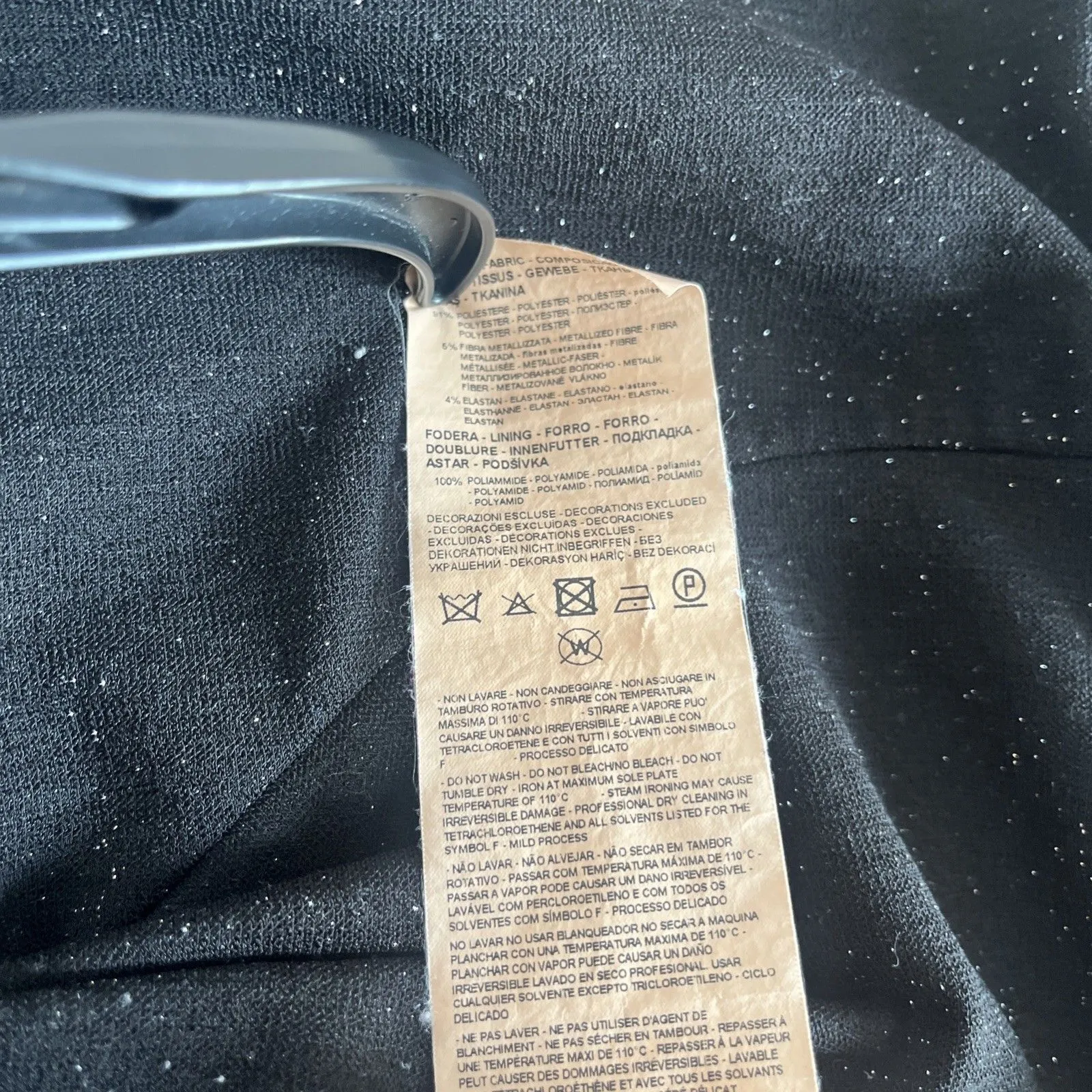 Emporio Armani Women’s Black Twist Front Metallic Special Occasion Mini Dress - Image 7