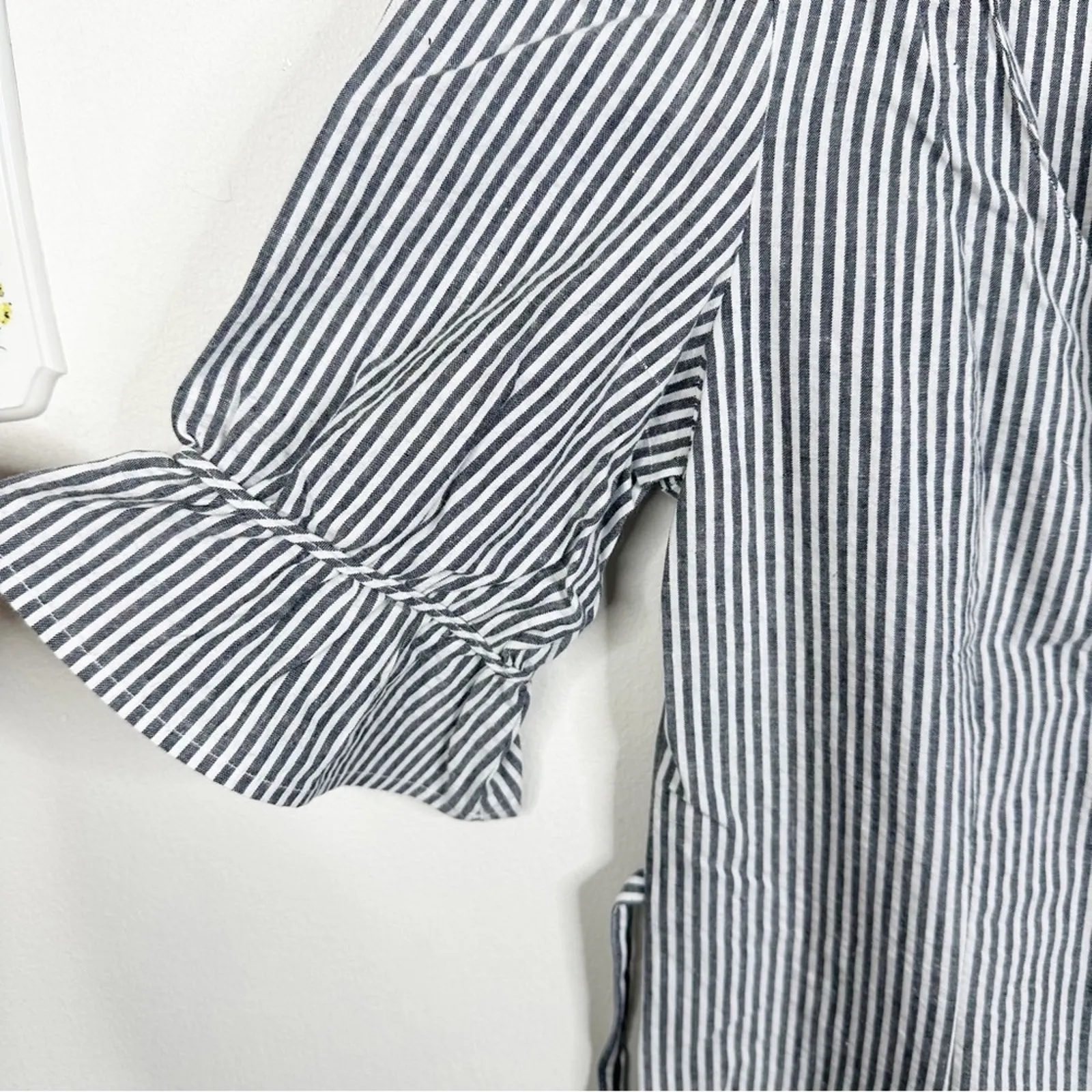 NEW Christy Dawn The Lennon Dress in Pewter Stripe Short Sleeve Midi Length XS - Image 8