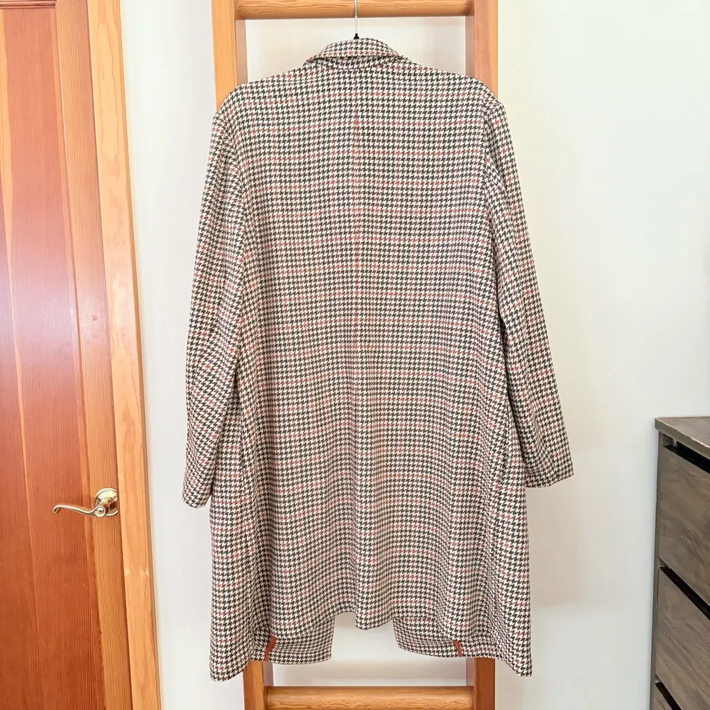 J.Jill Sonoma Houndstooth Duster Blazer Coat XL in Dark Oatmeal Brown - Image 6