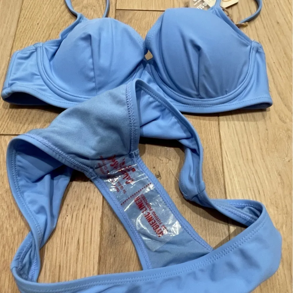 NWT Cabana Del Sol Underwire Bra Style Bathing Suit 2 piece Cheeky Bikini‎ Sz XS Blue - Image 3