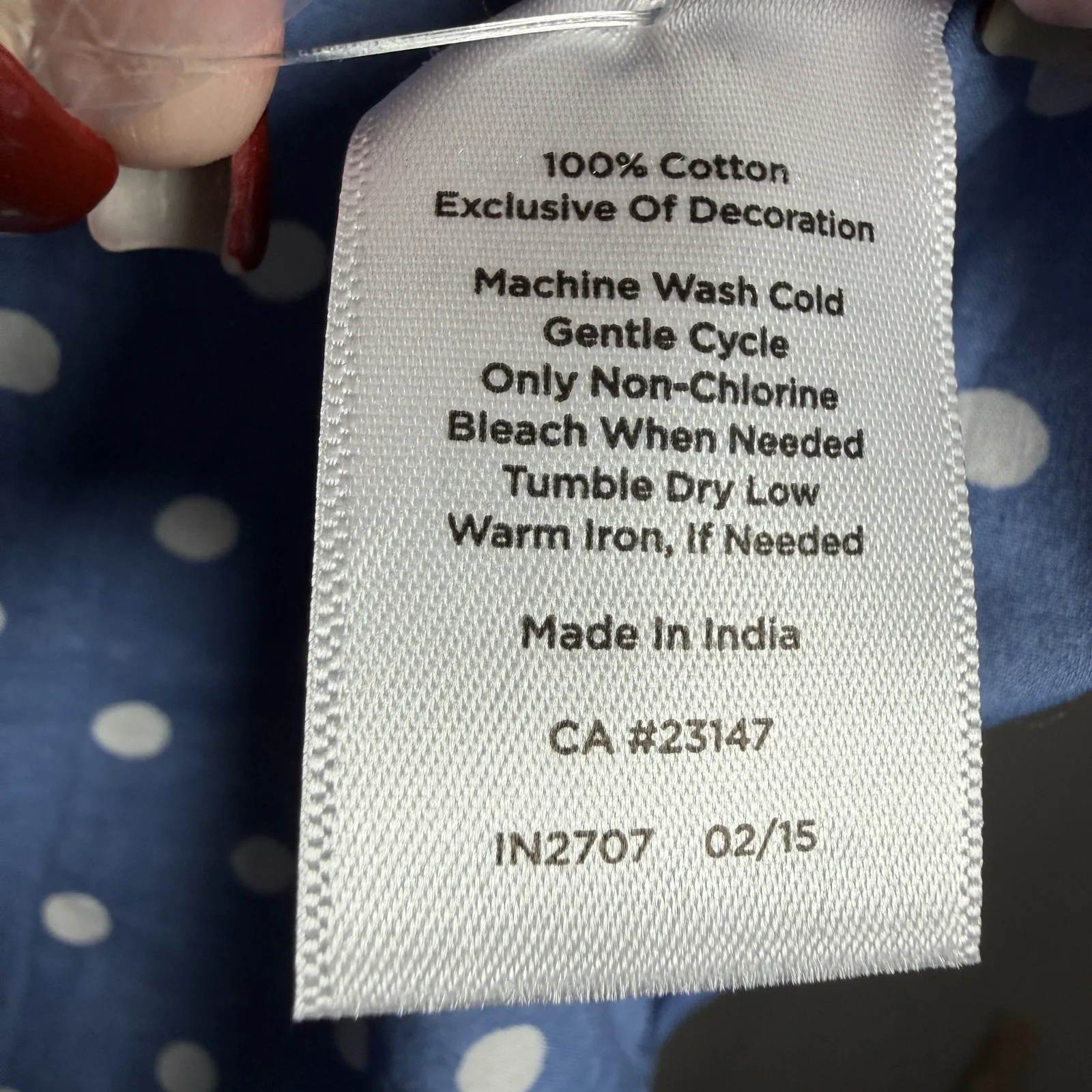 Talbots Womens Small Petite Blue White Polka Dot Top 100% Cotton Classic Preppy - Image 10