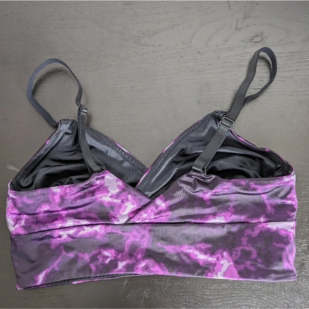 Adore Me‎ Kali Contour Low-Impact Sports Bra Purple and Black Print Size Medium - Image 2