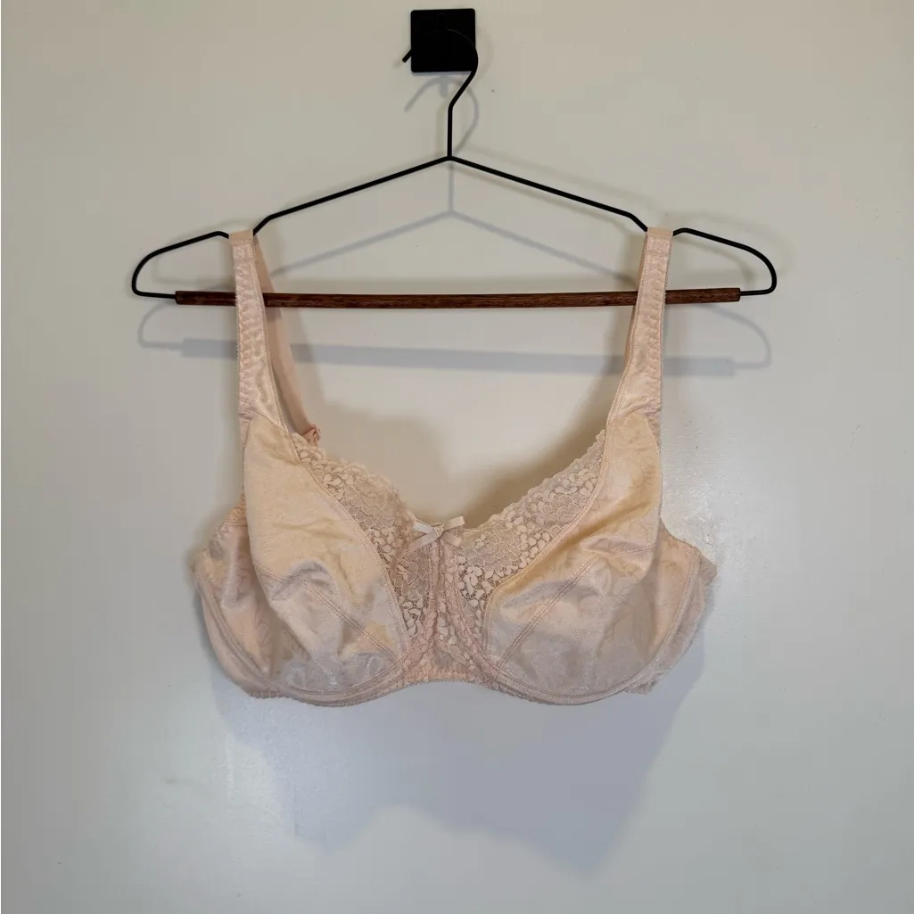 Vintage Playtex Secrets Bra Blush Lace Underwire Unlined Bra Made in USA - Image 2