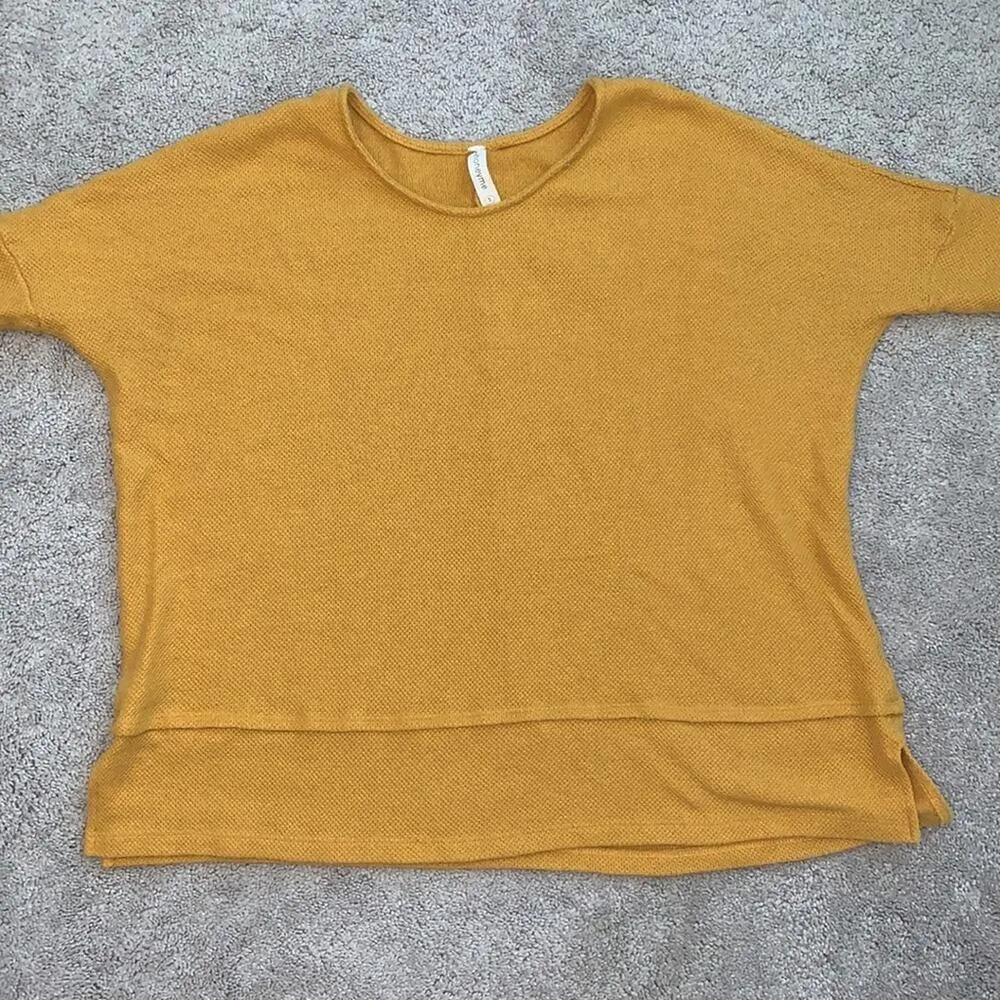 Honeyme Oversized Yellow Mustard Knit Sweater Sz S - Image 2
