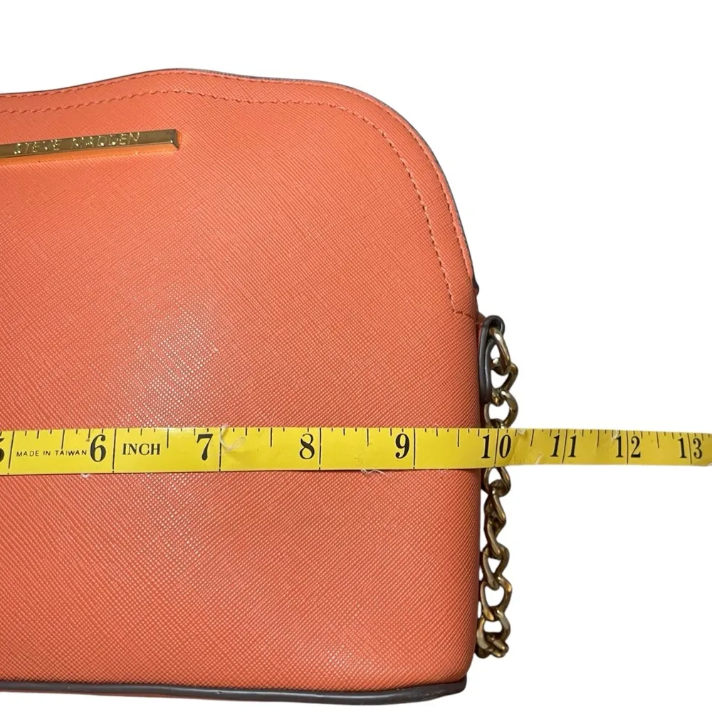 Steve Madden Maggie‎ Dome Crossbody Bag Terracotta Rust Zip Close Faux Leather - Image 8