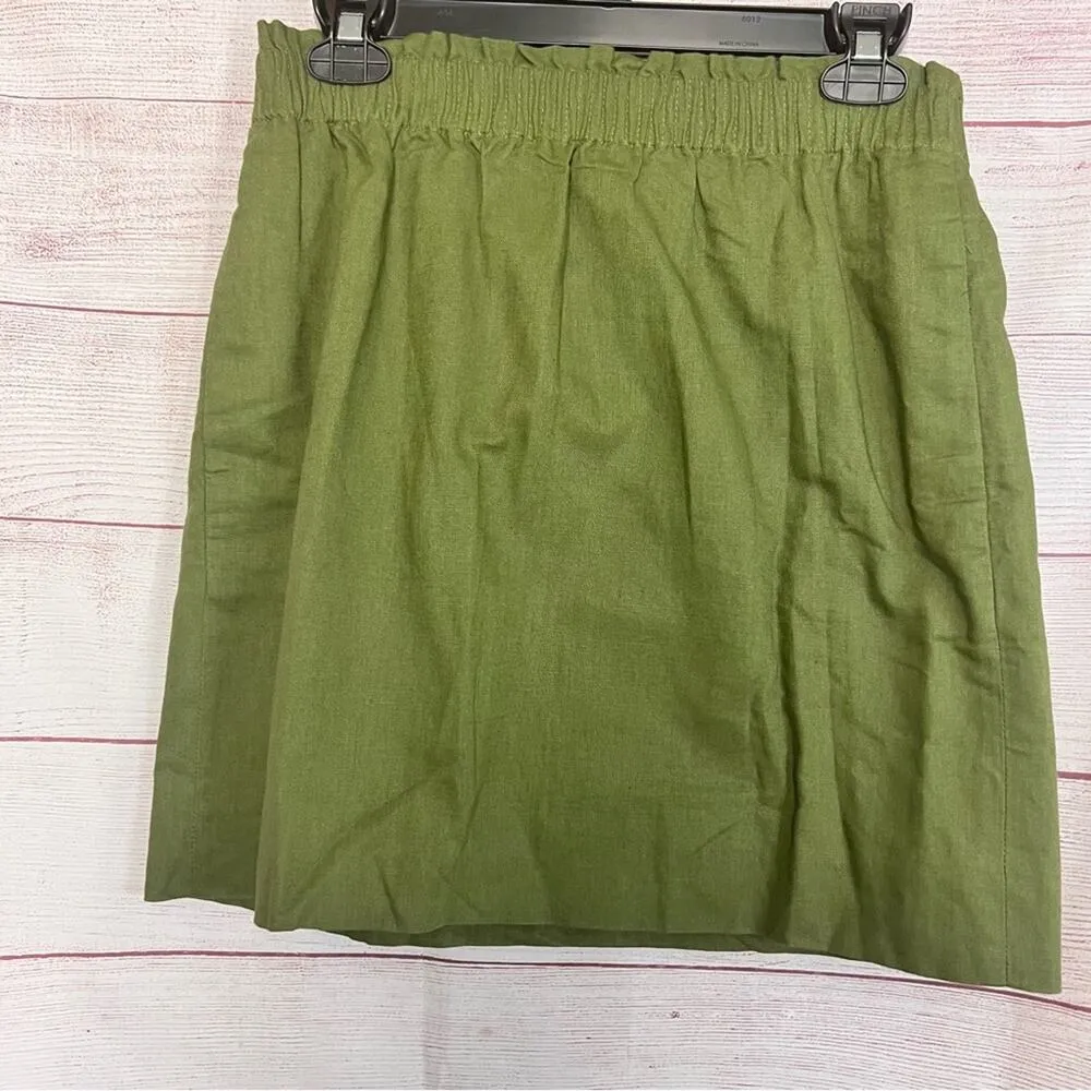 J. CREW Factory Olive Green Pull On Side Walk Mini Short Skirt  Sz 4 - Image 3