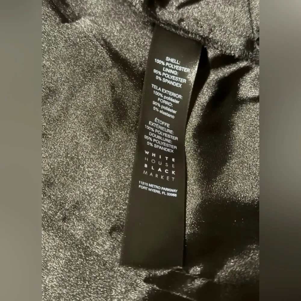 EUC White House Black Market Blue, Black and White Embroidered Dress Size Small - Image 7