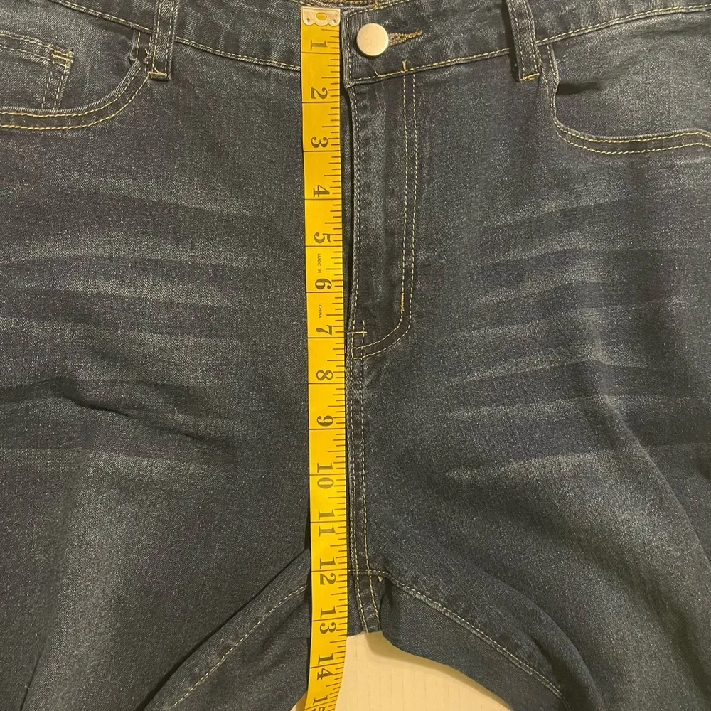 Cider Women’s Pearl Side Studded Curve & Plus Stretch Denim SkinnyJeans-1 X - Image 6