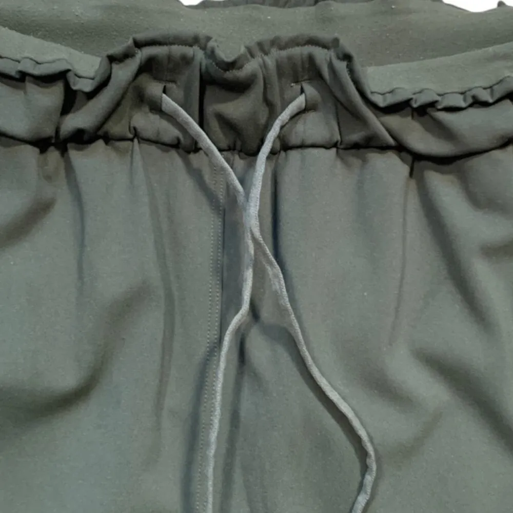 Lululemon Stretch High Rise Jogger Pants Olive Green Size 4 Paperbag Waist - Image 6