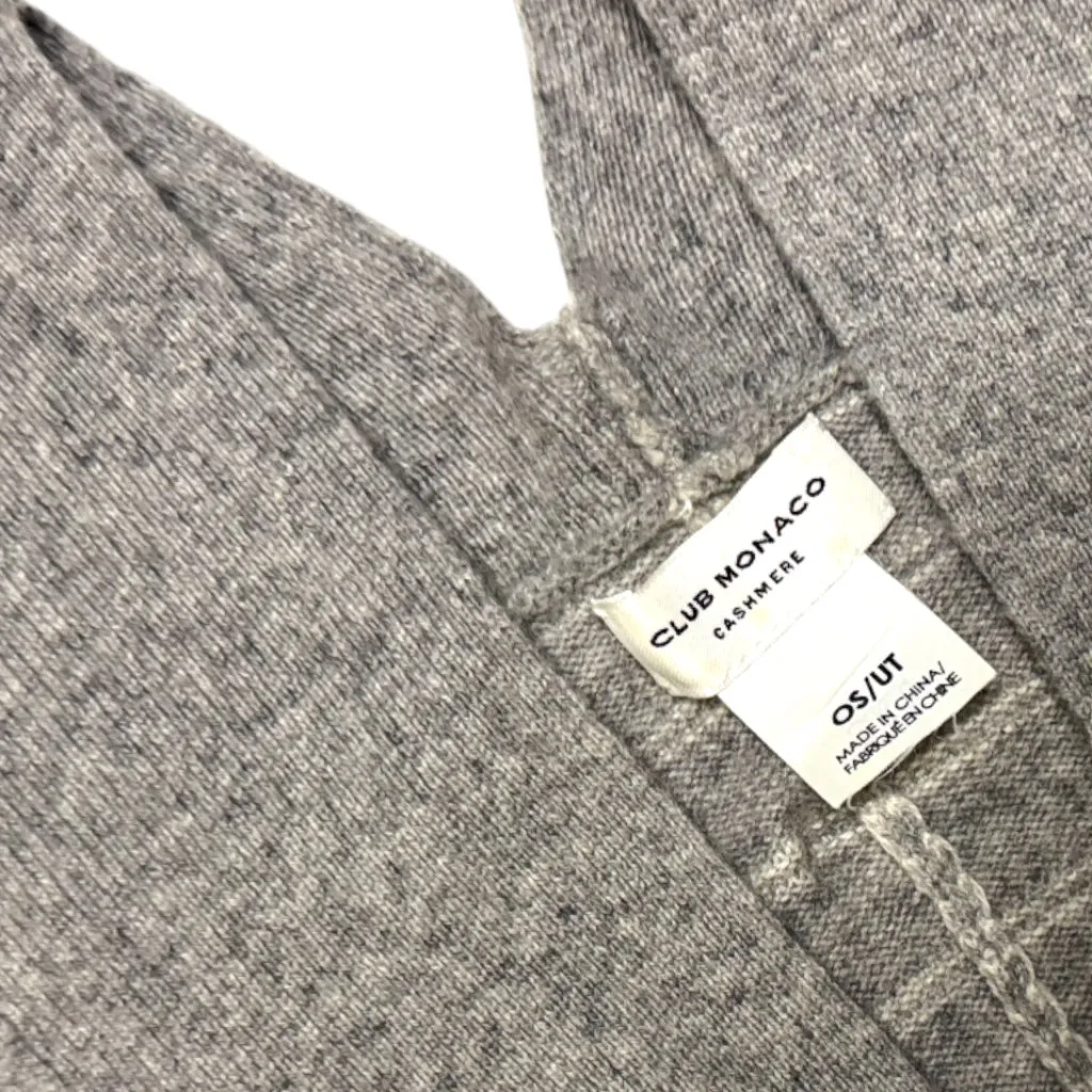 Club Monaco 100% Cashmere Striped Poncho Wrap Gray Open-Front One Size - Image 6