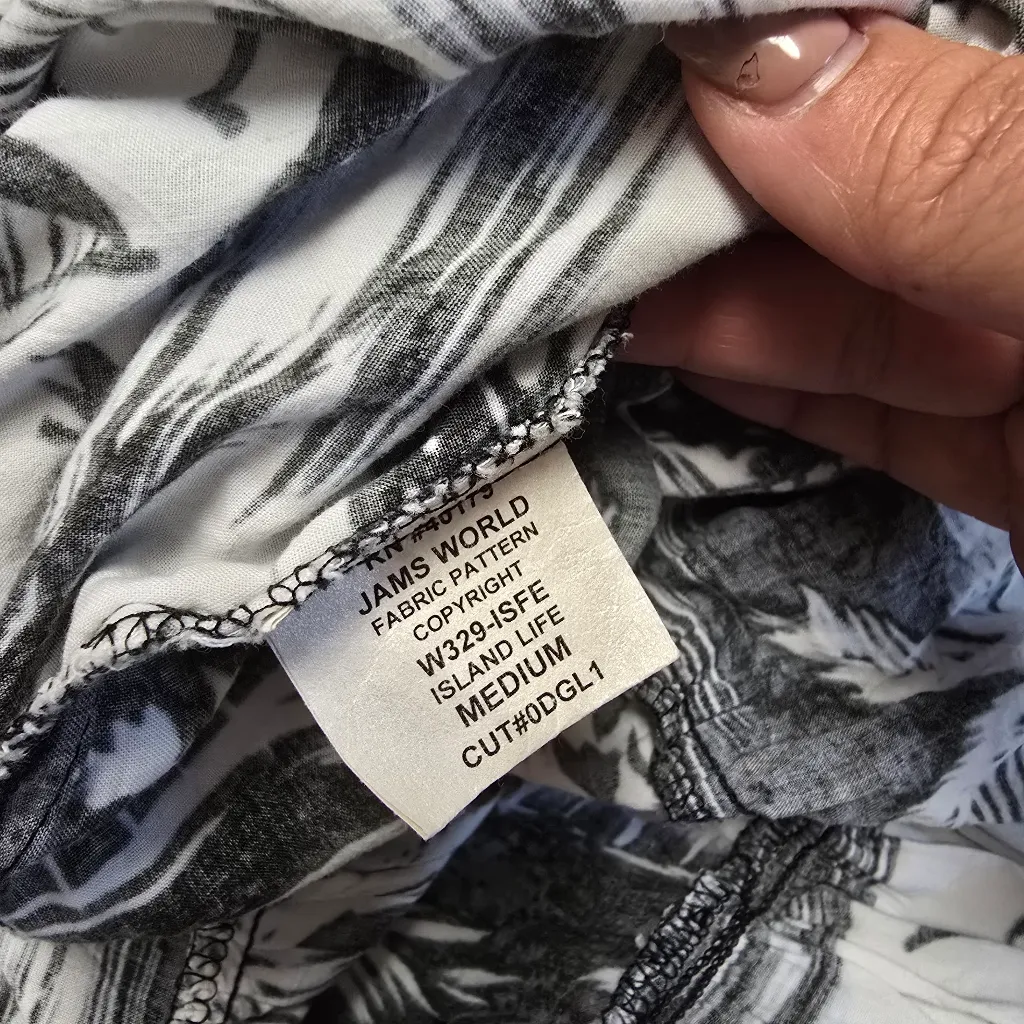 Vtg‎ Jams World Dress Womens Med 2000s Island Life Hattie Black White Tropical - Image 6