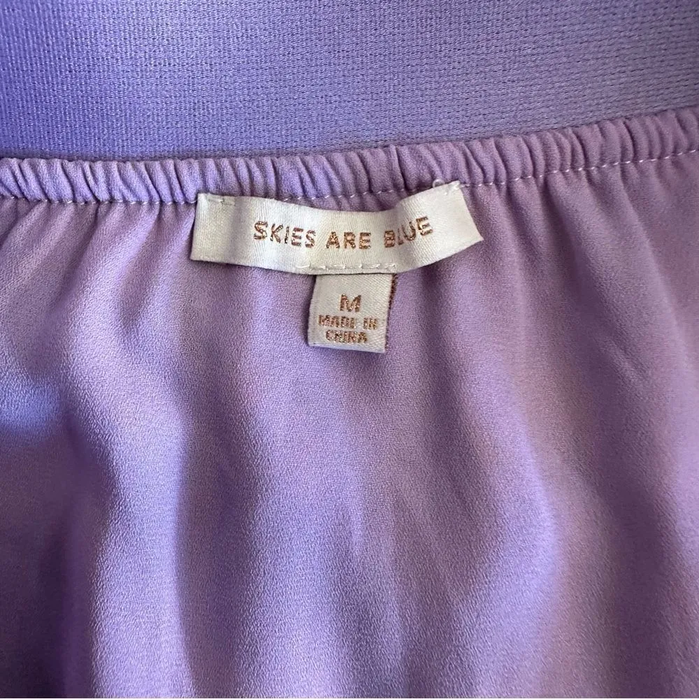 Skies Are‎ Blue Lavender Floral Pleated Midi Skirt Size Medium - Image 8