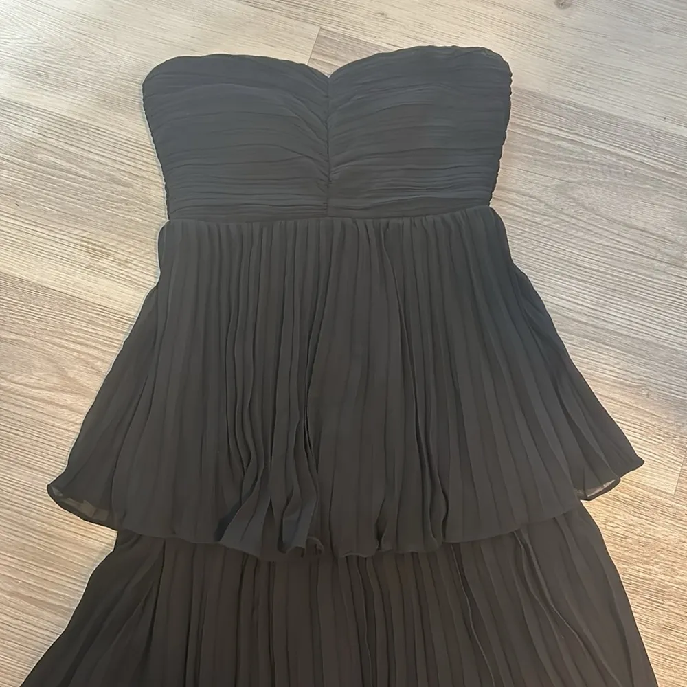 Lulu's Seriously Sensational Black Strapless Tiered Maxi Dress Size Medium - Image 6