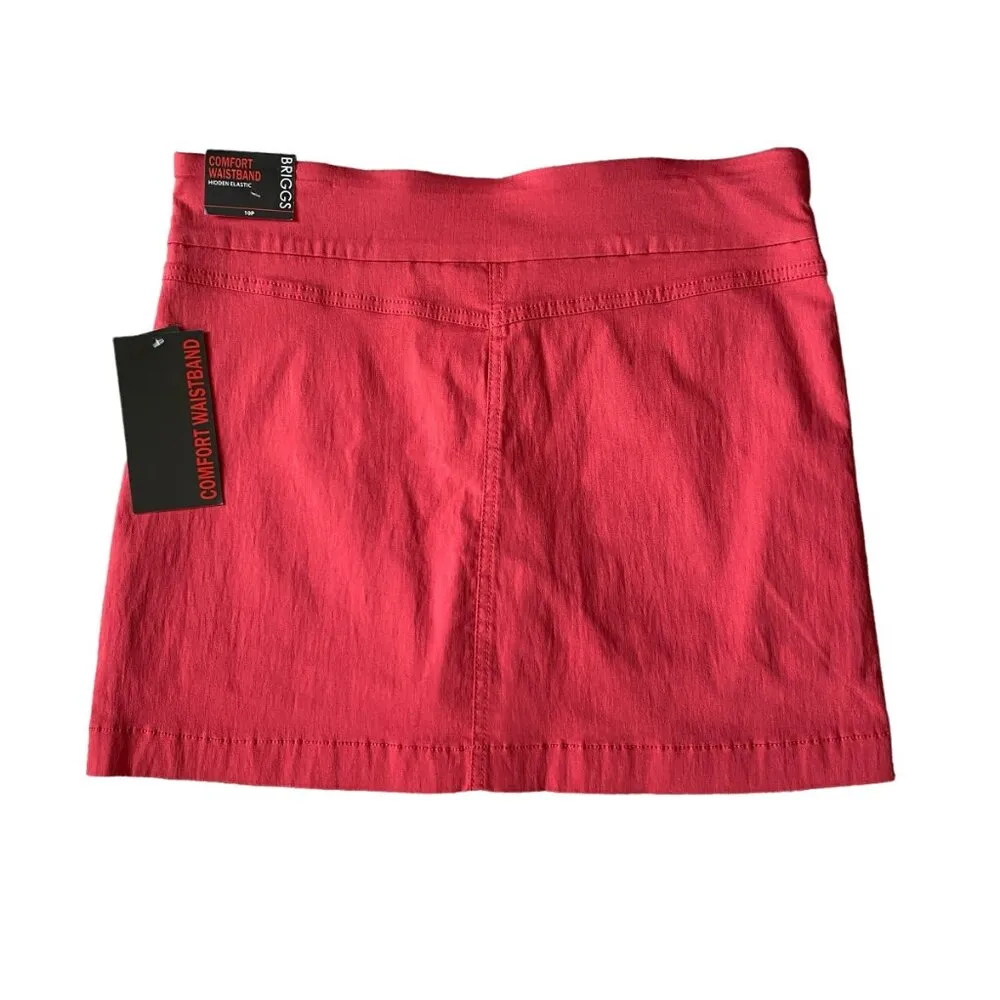 Briggs 10P crimson stretchy skort comfort waistband hidden elastic NWT - Image 4