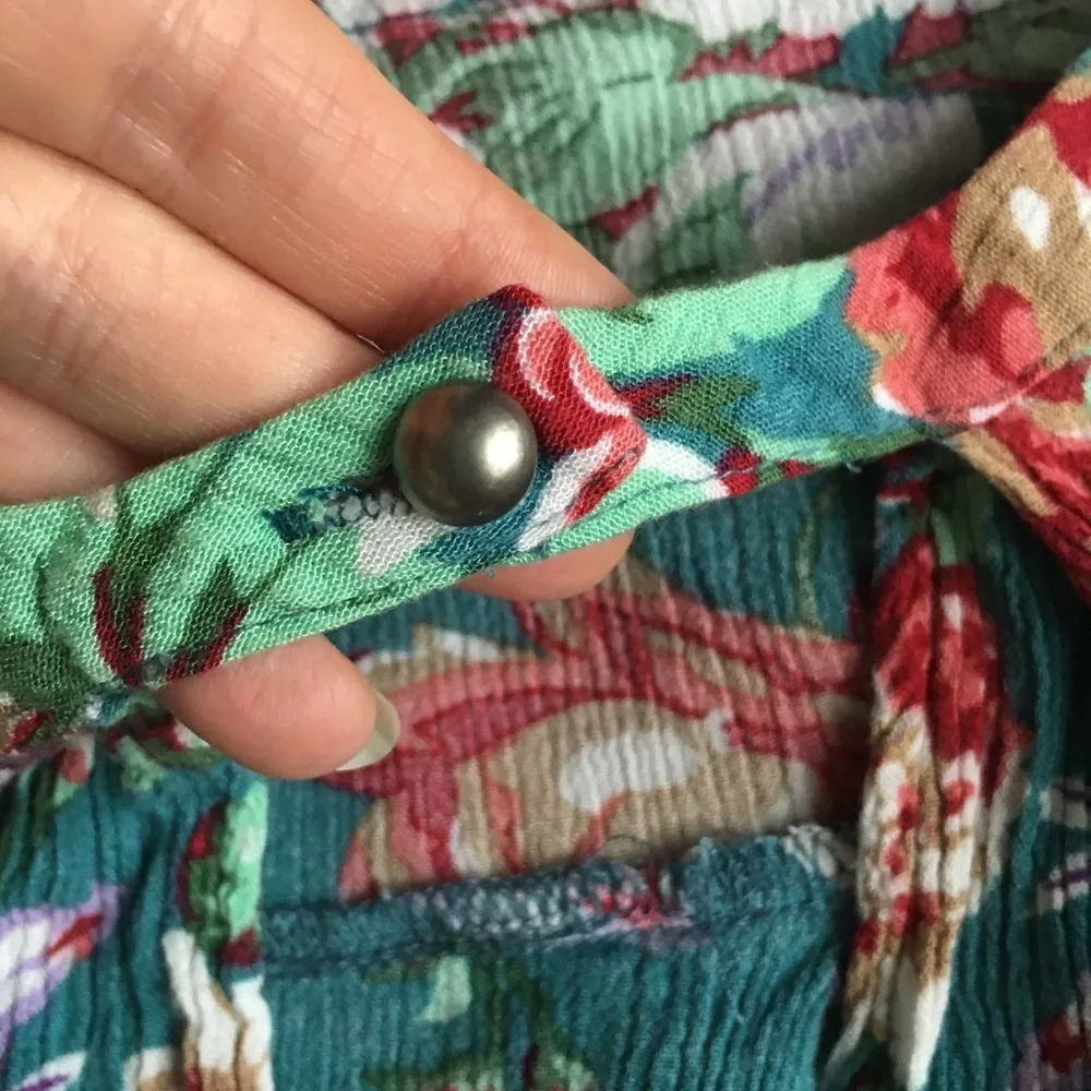 Umgee Floral, Colorful, Loose Fit, Swingy Dress, Tunic, Teal, Pink, Size S - Image 7