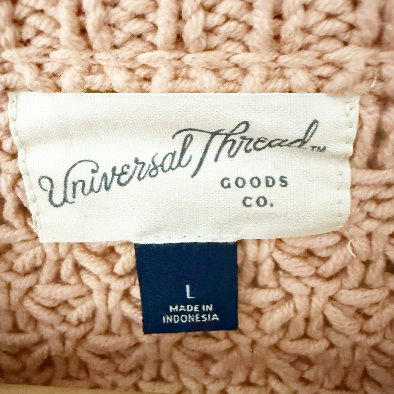 UNIVERSAL THREAD | Muted Rose Coral Peach Knit Sweater Oversized | Size Large - Image 5