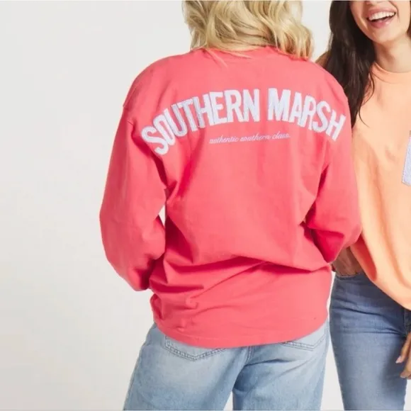 Southern Marsh Original Rebecca‎ Jersey Strawberry Fizz With Blue Seersucker NWT - Image 2