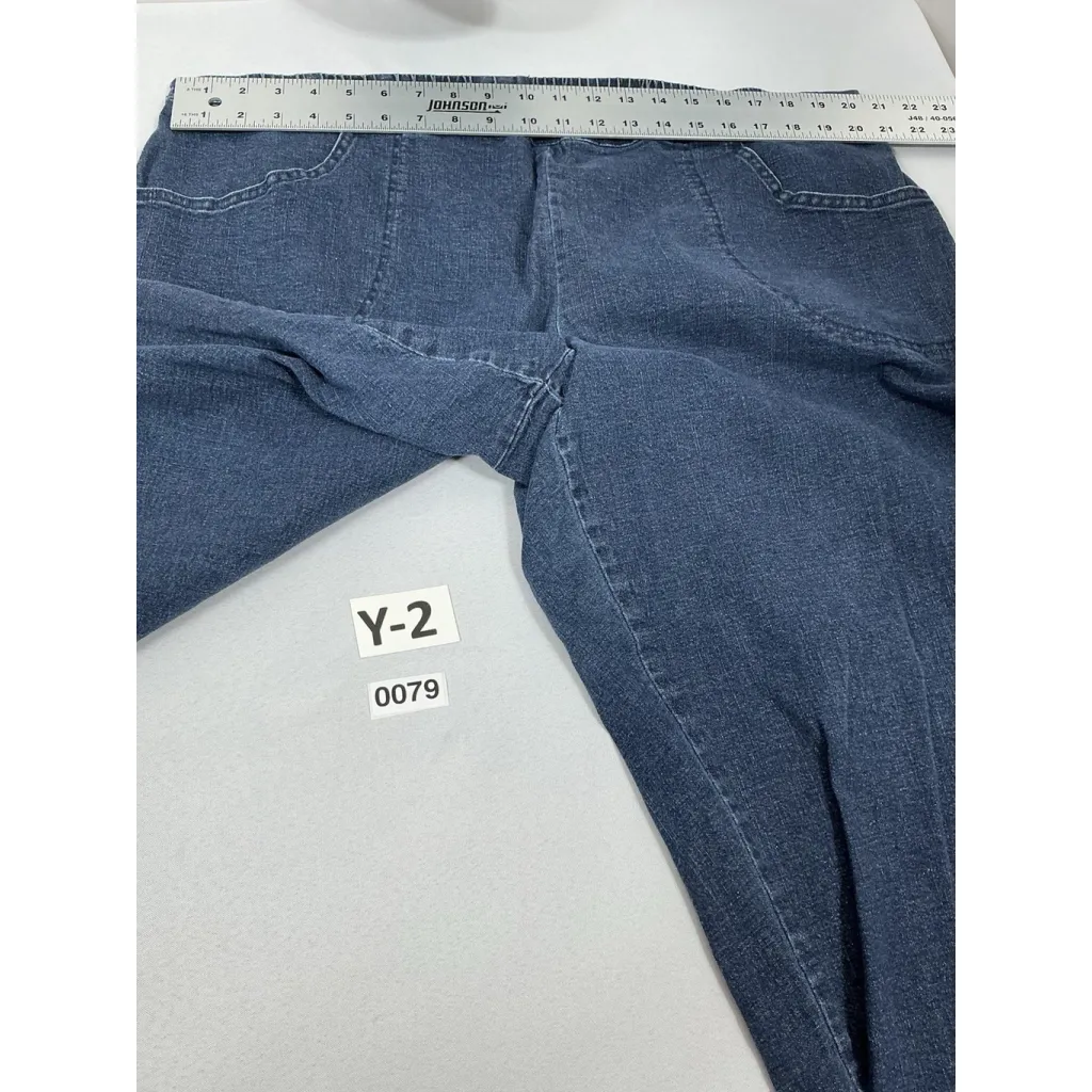 Womans Excellent JM Collection Pullon Blue Jeans 3x 22w-24w Elastic Waist 79/Y-2 - Image 5