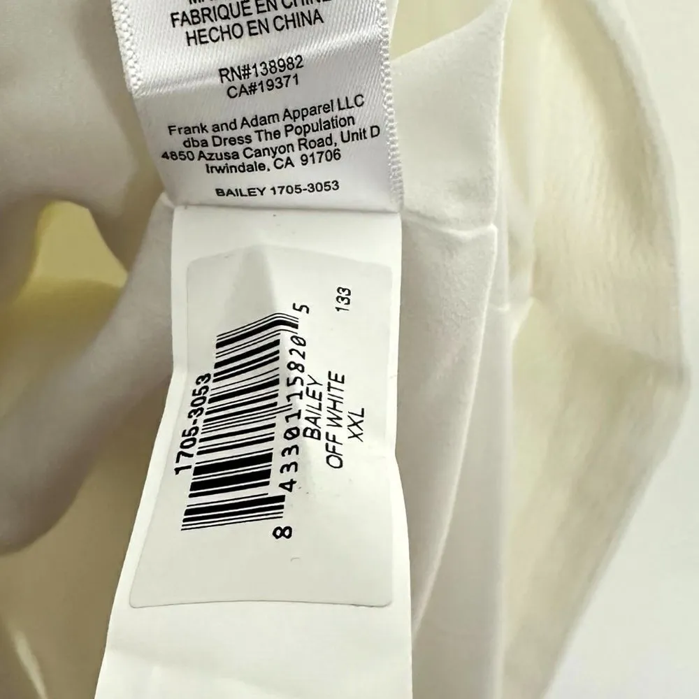 DRESS THE POPULATION Bailey Off the Shoulder Body-Con Dress Off White XX-Large - Image 9